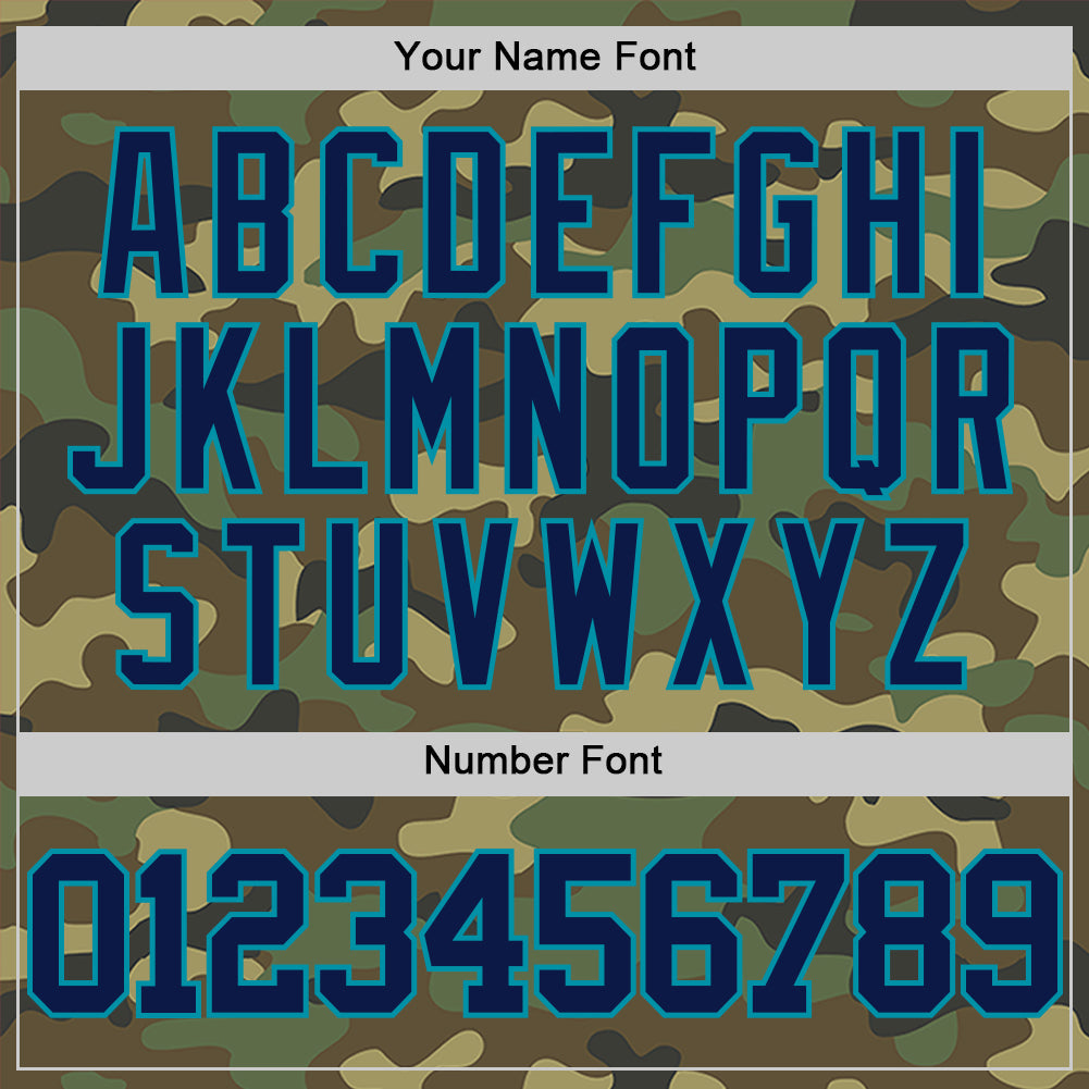 Custom Camo Navy-Teal Authentic Salute To Service Basketball Jersey - Sky-Custom