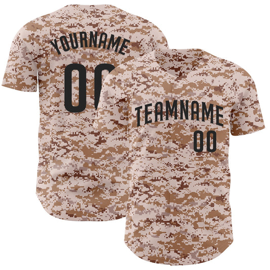 Custom Camo Black Authentic Salute To Service Baseball Jersey - Sky-Custom