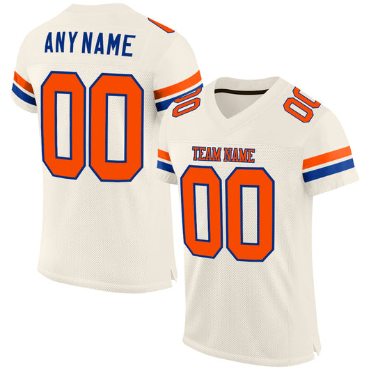 Custom Cream Orang-Royal Mesh Authentic Football Jersey - Sky-Custom
