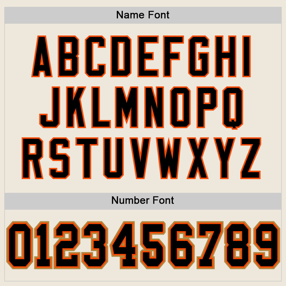 Custom Cream Black-Orange Mesh Authentic Football Jersey - Sky-Custom