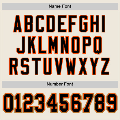 Custom Cream Black-Orange Mesh Authentic Football Jersey - Sky-Custom