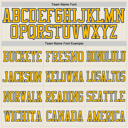 Custom Cream Royal-Gold Mesh Authentic Football Jersey - Sky-Custom