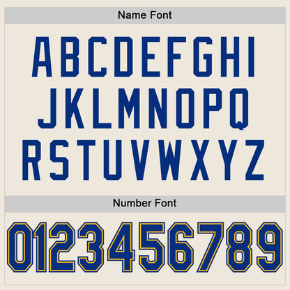 Custom Cream Royal-Gold Mesh Authentic Football Jersey - Sky-Custom