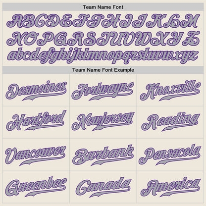 Custom Cream Purple-Gray Authentic Baseball Jersey - Sky-Custom