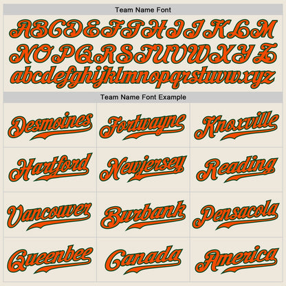 Custom Cream Navy Pinstripe Orange-Green Authentic Baseball Jersey - Sky-Custom