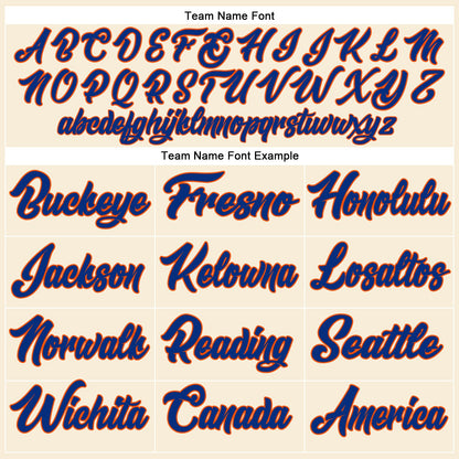 Custom Cream Royal-Orange Authentic Baseball Jersey - Sky-Custom