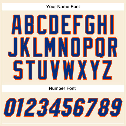 Custom Cream Royal-Orange Authentic Baseball Jersey - Sky-Custom