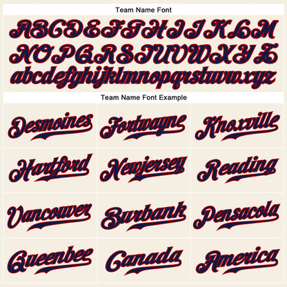 Custom Cream Navy-Red Authentic Sleeveless Baseball Jersey - Sky-Custom