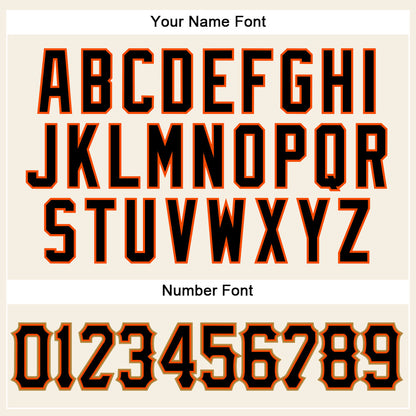 Custom Cream Black-Orange Authentic Sleeveless Baseball Jersey - Sky-Custom