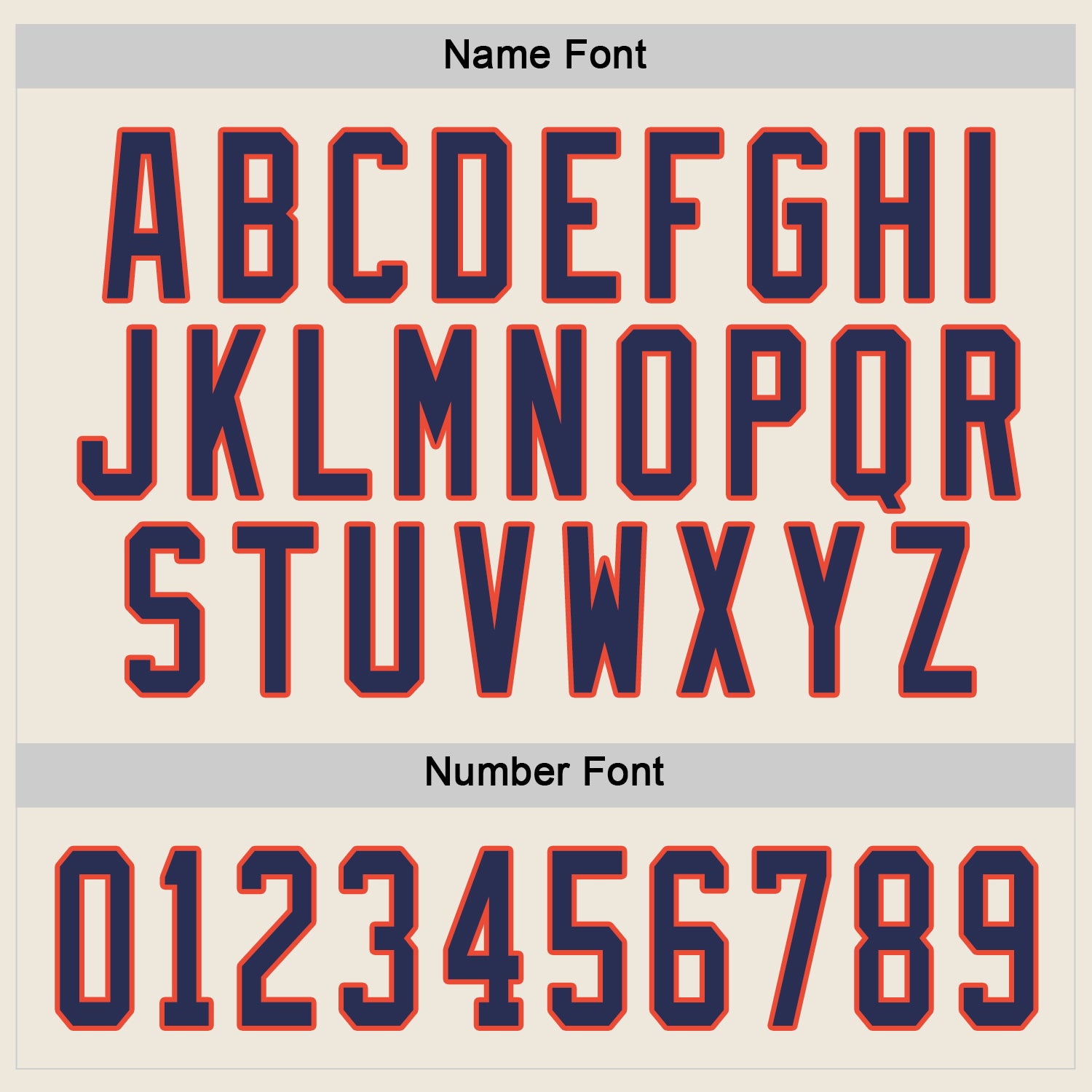 Custom Cream Navy-Orange Hockey Jersey - Sky-Custom