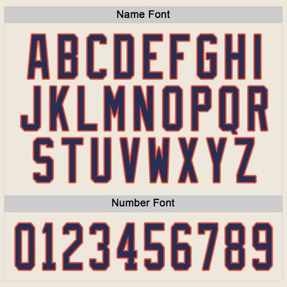 Custom Cream Navy-Orange Hockey Jersey - Sky-Custom