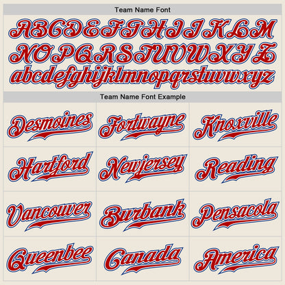 Custom Cream Royal-Red Authentic Baseball Jersey - Sky-Custom