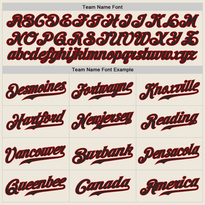 Custom Cream Black-Red Authentic Baseball Jersey - Sky-Custom