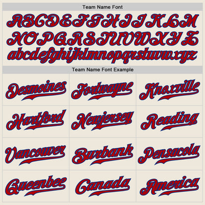 Custom Cream Red Pinstripe Red-Royal Authentic Baseball Jersey - Sky-Custom