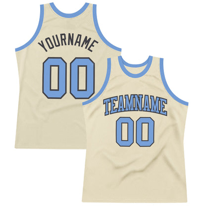 Custom Cream Light Blue-Steel Gray Authentic Throwback Basketball Jersey - Sky-Custom