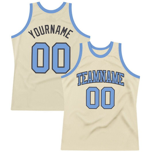 Custom Cream Light Blue-Steel Gray Authentic Throwback Basketball Jersey - Sky-Custom