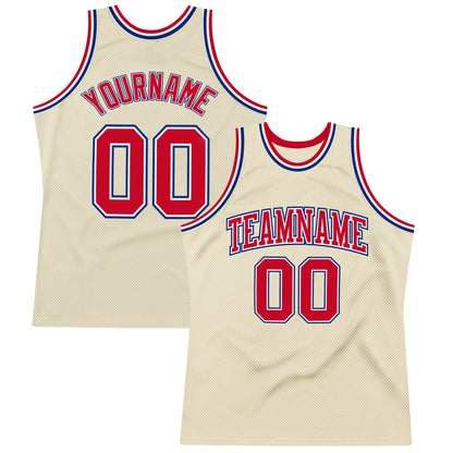 Custom Cream Red-Royal Authentic Throwback Basketball Jersey - Sky-Custom