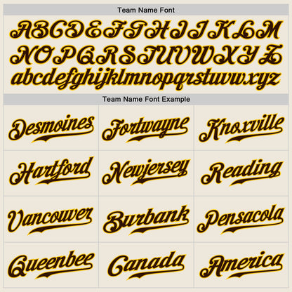 Custom Cream Brown-Gold Authentic Baseball Jersey - Sky-Custom