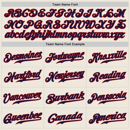 Custom Cream Navy-Red Authentic Baseball Jersey - Sky-Custom