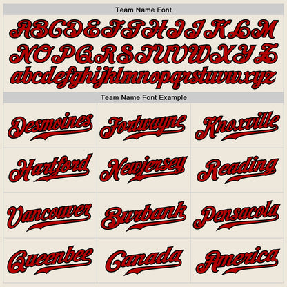 Custom Cream Black Pinstripe Red Black-White Authentic Baseball Jersey - Sky-Custom