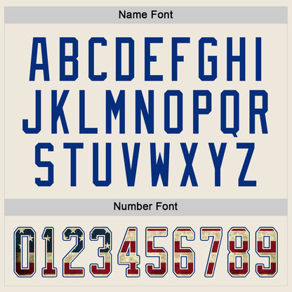 Custom Cream Vintage USA Flag Royal-Red Hockey Jersey - Sky-Custom