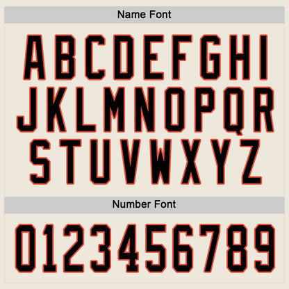 Custom Cream Black-Orange Hockey Jersey - Sky-Custom