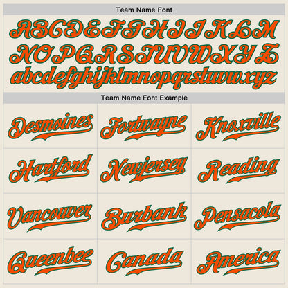 Custom Cream Orange-Kelly Green Authentic Baseball Jersey - Sky-Custom