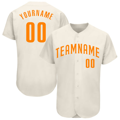 Custom Cream Bay Orange Authentic Baseball Jersey - Sky-Custom