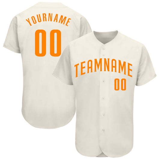 Custom Cream Bay Orange Authentic Baseball Jersey - Sky-Custom