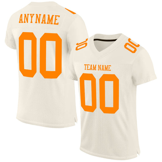 Custom Cream Bay Orange Mesh Authentic Football Jersey - Sky-Custom