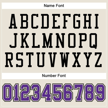 Custom Cream Purple-Black Mesh Authentic Football Jersey - Sky-Custom