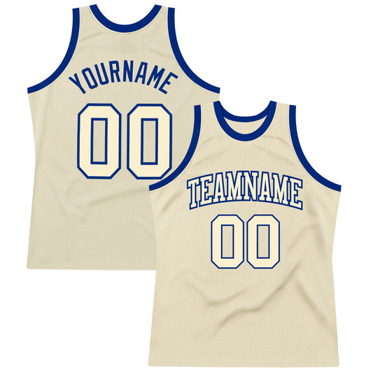 Custom Cream Cream-Royal Authentic Throwback Basketball Jersey - Sky-Custom