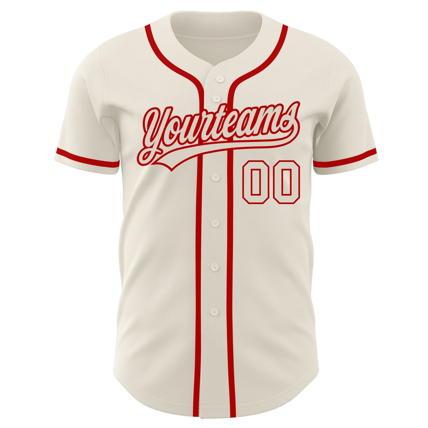Custom Cream Cream-Red Authentic Baseball Jersey - Sky-Custom
