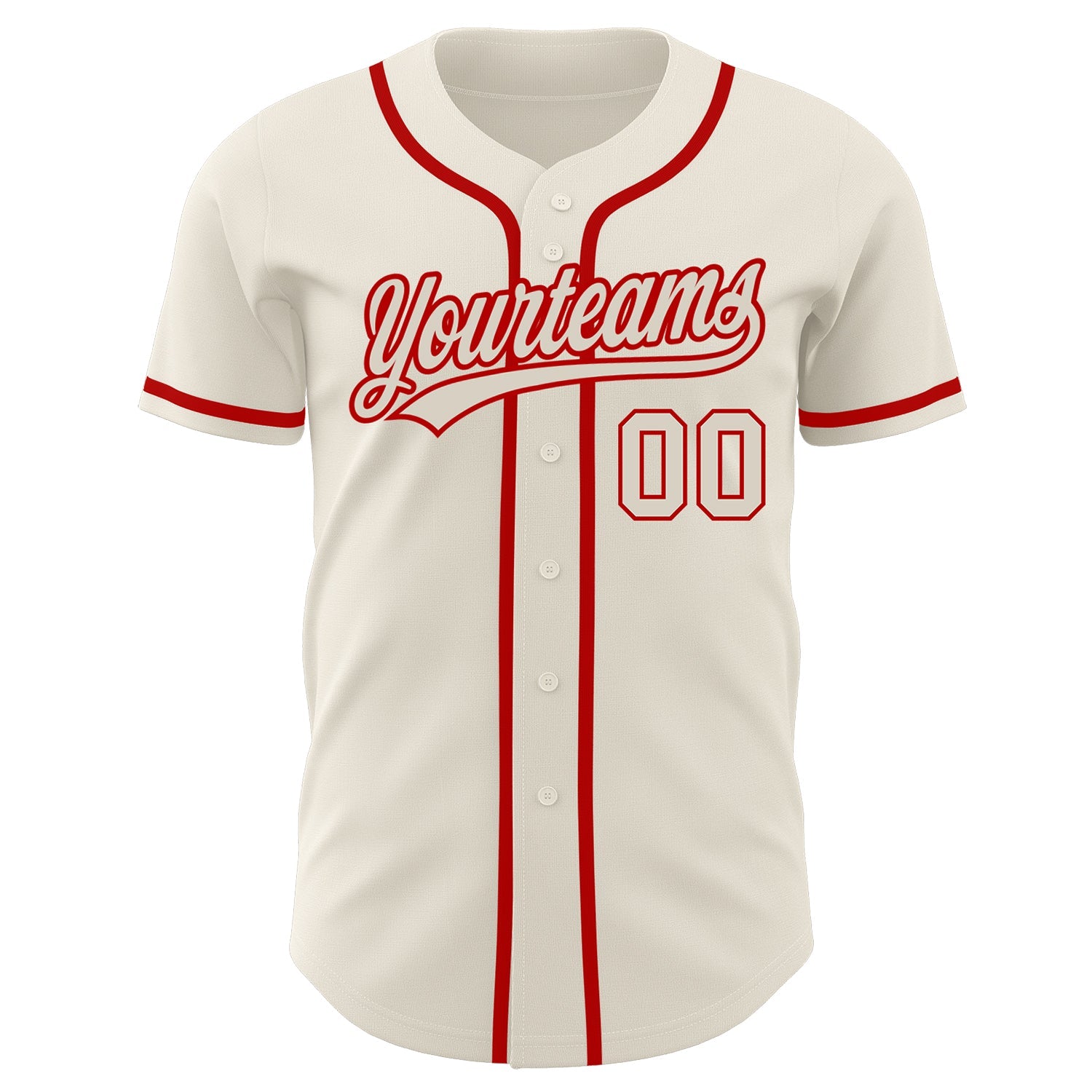 Custom Cream Cream-Red Authentic Baseball Jersey - Sky-Custom