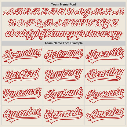 Custom Cream Cream-Red Authentic Baseball Jersey - Sky-Custom