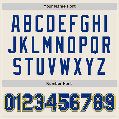 Custom Cream Royal-Gold Authentic Baseball Jersey - Sky-Custom