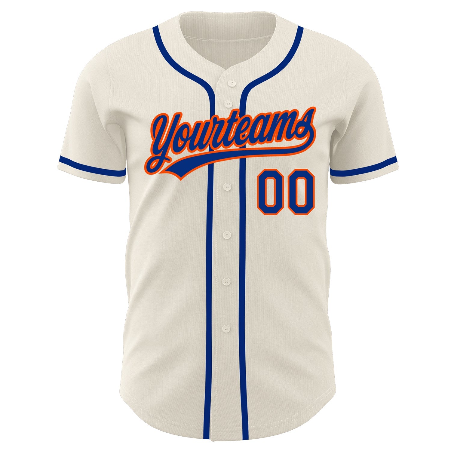 Custom Cream Royal-Orange Authentic Baseball Jersey - Sky-Custom
