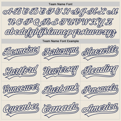Custom Cream Cream-Navy Authentic Baseball Jersey - Sky-Custom