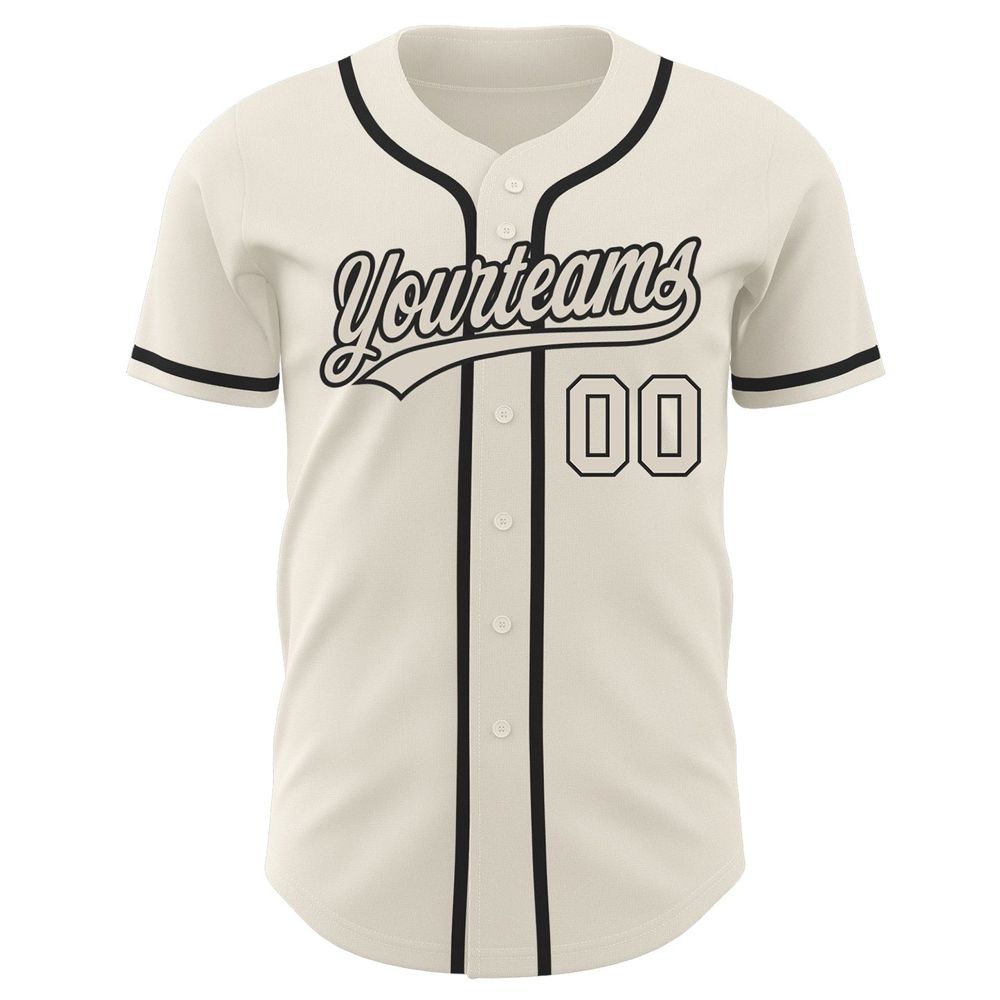 Custom Cream Cream-Black Authentic Baseball Jersey - Sky-Custom