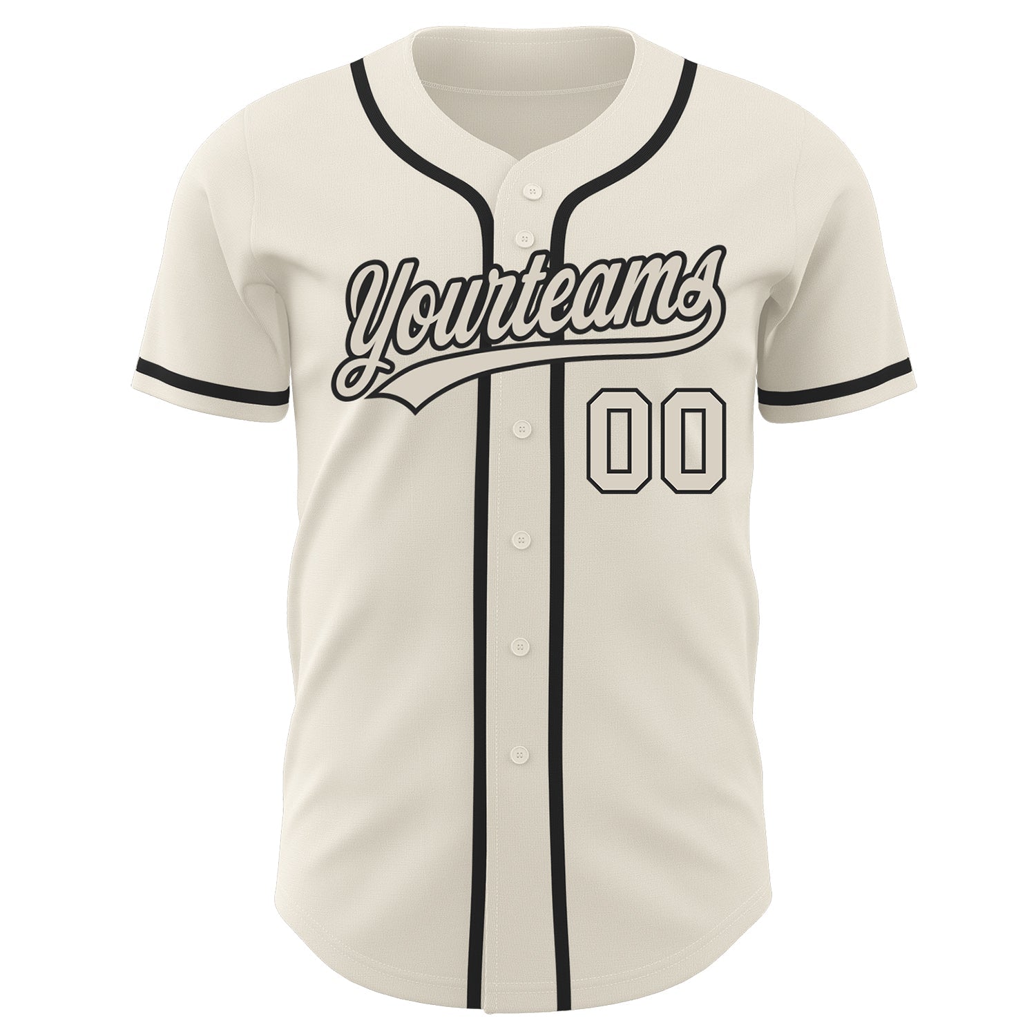 Custom Cream Cream-Black Authentic Baseball Jersey - Sky-Custom