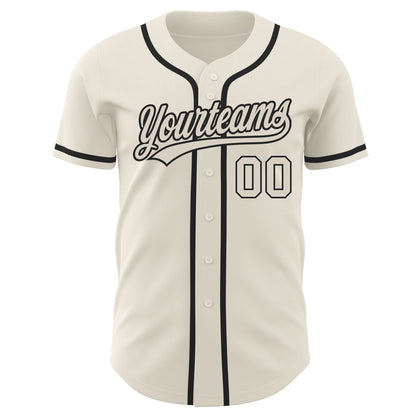 Custom Cream Cream-Black Authentic Baseball Jersey - Sky-Custom