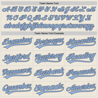 Custom Cream Light Blue-Steel Gray Authentic Baseball Jersey - Sky-Custom