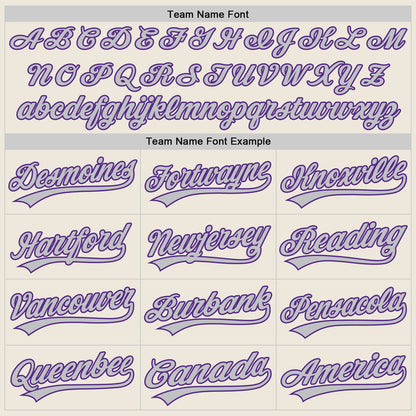 Custom Cream Gray-Purple Authentic Baseball Jersey - Sky-Custom
