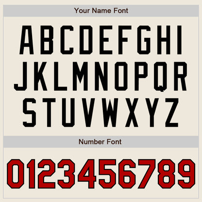 Custom Cream Red-Black Authentic Baseball Jersey - Sky-Custom