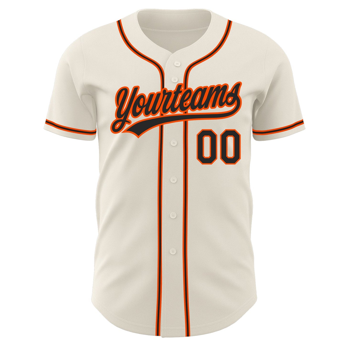 Custom Cream Black-Orange Authentic Baseball Jersey - Sky-Custom
