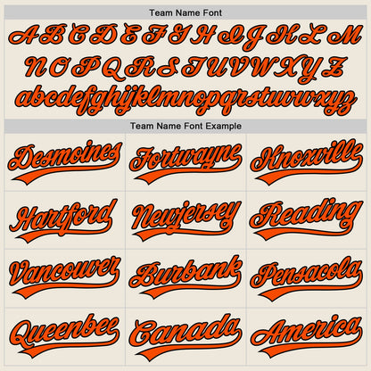Custom Cream Orange-Black Authentic Baseball Jersey - Sky-Custom