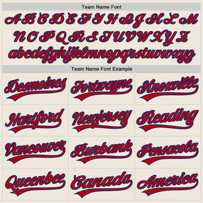 Custom Cream Red-Royal Authentic Baseball Jersey - Sky-Custom