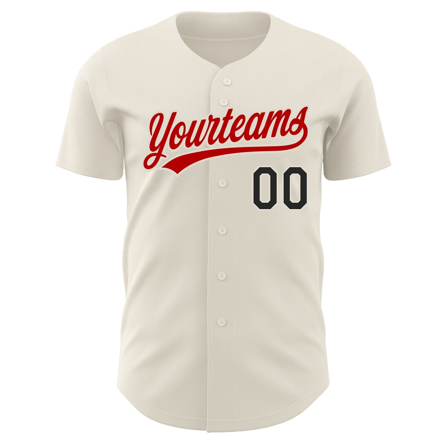 Custom Cream Black-Red Authentic Baseball Jersey - Sky-Custom