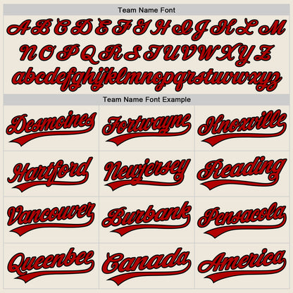 Custom Cream Black Pinstripe Red Authentic Baseball Jersey - Sky-Custom
