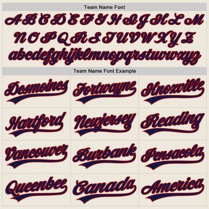 Custom Cream Navy Pinstripe Navy-Red Authentic Baseball Jersey - Sky-Custom